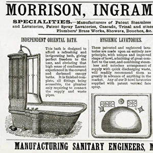 Advert for Morrison, Ingram & Son bath and lavatories 1888