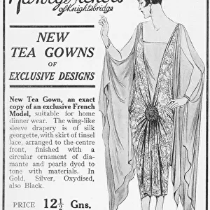 Advert for a new tea gown from Harvey Nichols, London, 1925