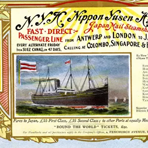 Advert, Nippon Yusen Kaisha, Japan Mail Steamship Co Ltd