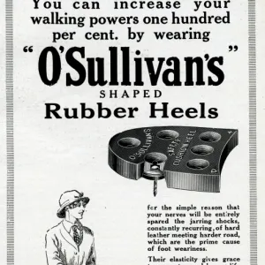 Advertisement for O Sullivans shaped rubber heels