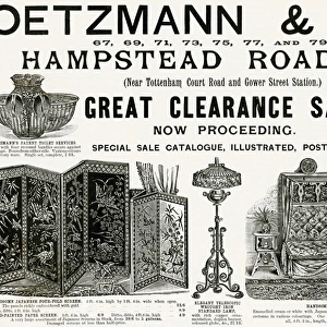 Advert for Oetzmann & Co. Victorian furniture 1893