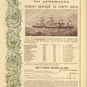 Advert, Orient Line of Steamships to Australia
