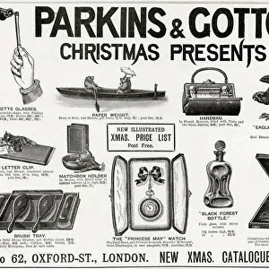 Advert for Parkins & Gotto 1895