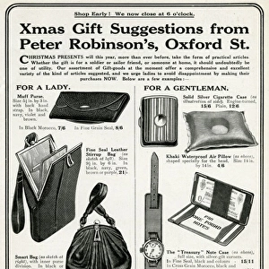 Advert for Peter Robinsons men & women accessories 1915
