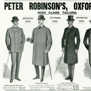 Advert for Peter Robinsons mens clothing 1904