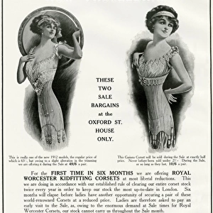 Advert for Peter Robinsons womens undergarments 1912