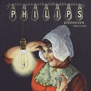 Advertising postcard for Philips Lightbulbs