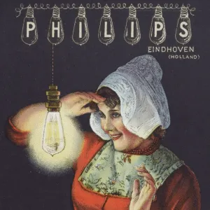 Advertising postcard for Philips Lightbulbs