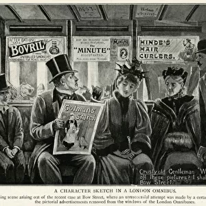 Advertisment posters on the London Omnibuses 1896