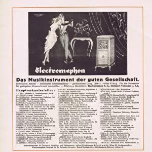 Advert from Reigen Magazine, Germany, 1923 for a gramophone