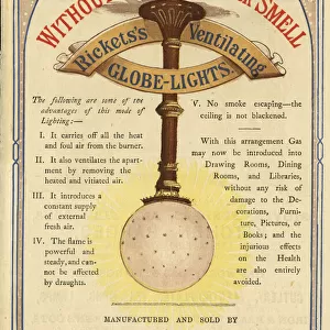 Advert, Ricketss Ventilating Globe Lights