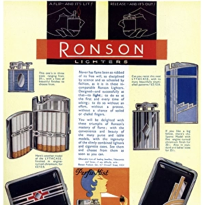 Advertisement for Ronson lighters, 1931