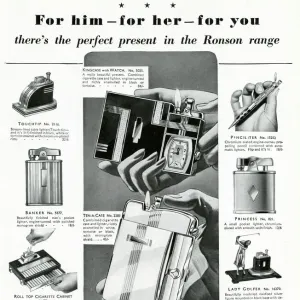 Advert for Ronson lighters 1937