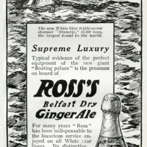 Advert for Rosss Belfast Ginger Ale 1911