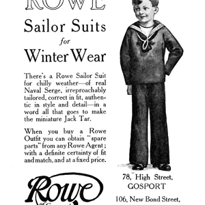 Advertisement for Rowe sailor suits