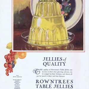 Advert for Rowntrees table jellies, 1927