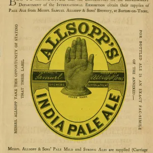 Advert, Samuel Allsopp & Sons IPA Advert, Samuel Allsopp & Sons IPA