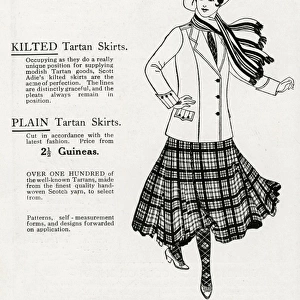 Advert Scott Adie womens tartan skirts 1916