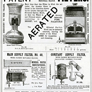 Advert for Silicated Carbon Filter Company 1888