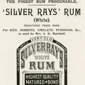 Advert for Silver Rays White Rum 1899