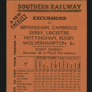 Advert, Southern Railway Excursions