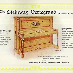 Advert, Steinway Vertegrand Piano, London