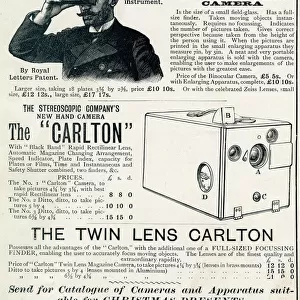 Advert for Stereoscopic Company, hand-held cameras 1894
