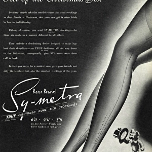 Advert for Symetra Bear Brand stockings 1939