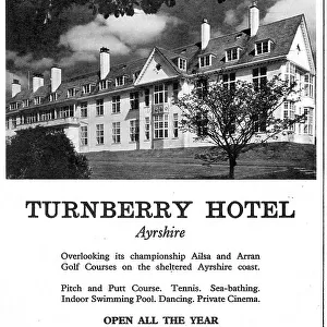 Advertisement for Turnberry Hotel, Girvan, Scotland