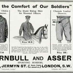 Advert for Turnbull and Asser comforts for soldiers 1915