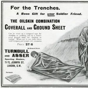 Advert for Turnbull and Asser poncho and ground-sheet 1915