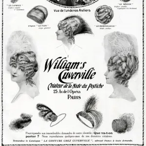 Advert for William Cuverville wigs & decorative bands 1912