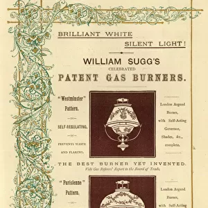 Advert, William Suggs Patent Gas Burners