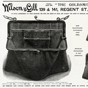Advert for Wilson & Gill womens mesh chain bag & purse 1913