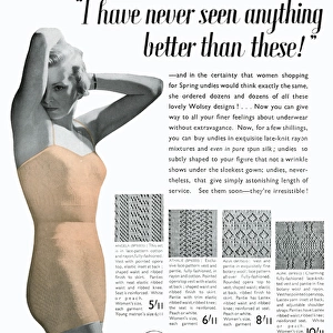 Advert for Wolsey womens underwear 1936