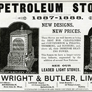 Advert for Wright & Butler Limited petroleum stoves 1888