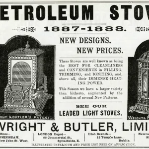 Advert for Wright & Butler Limited petroleum stoves 1888