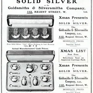 Advert for Xmas presents in solid silver at the Goldsmiths & Silversmiths Company Advert for Xmas presents in solid silver at the Goldsmiths & Silversmiths Company