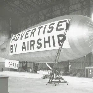 ADC Airship AD.1 (G-FaX) Print in Hangar with Advertise by Airship Slogan ADC Airship AD.1 (G-FaX) Print in Hangar with Advertise by Airship Slogan