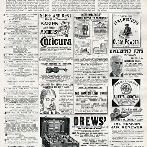Advertisements from The Illustrated London News, 1896