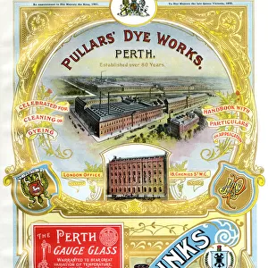 Adverts, Pullars Dye Works, Moncrieffs Inks