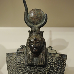 Aegis with head of Hathor with horns of a cow and sun disc