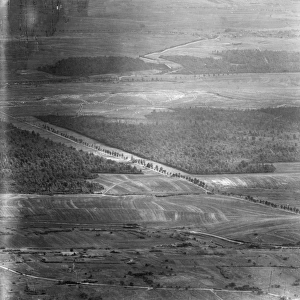 Aerial photograph of Bernecourt, France, WW1