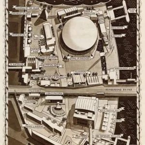 Aerial plan of the Festival of Britain site, London