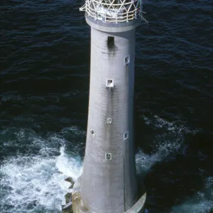 Aerial view of Bishop Rock Lighthouse, Isles of Scilly