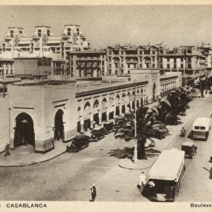 Aerial view of Boulevard de la Gare, Casablanca, Morocco