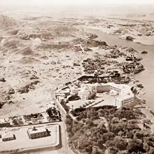Aerial view, Cataract Hotel, Aswan (Assuan), Egypt