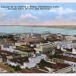 Aerial view of city and bay, Cienfuegos, Cuba