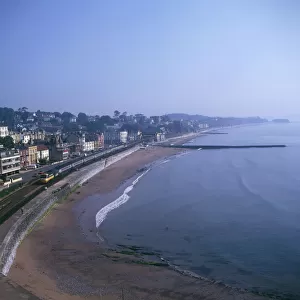 Aerial view of the coast at Dawlish, Devon