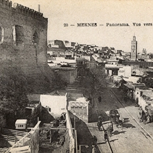 Aerial view towards Place Smen, Meknes, Morocco